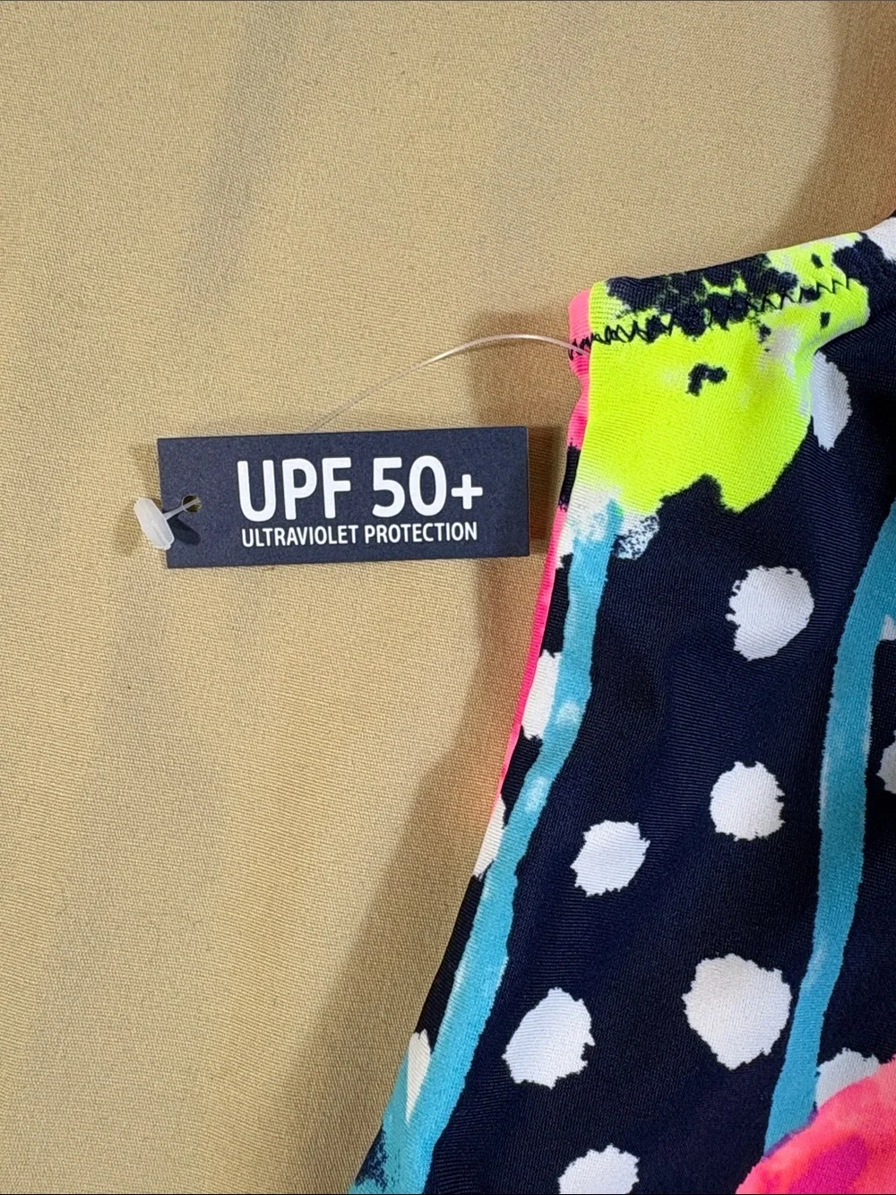 OshKosh B'gosh NWT Navy Blue Polka Dot Neon Floral One Piece Swimsuit Girls 18M